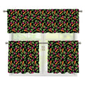 Watercolor Carrot And Radish Print 3 Piece Kitchen Curtains