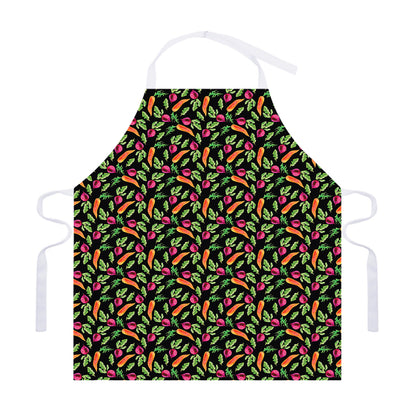 Watercolor Carrot And Radish Print Adjustable Apron