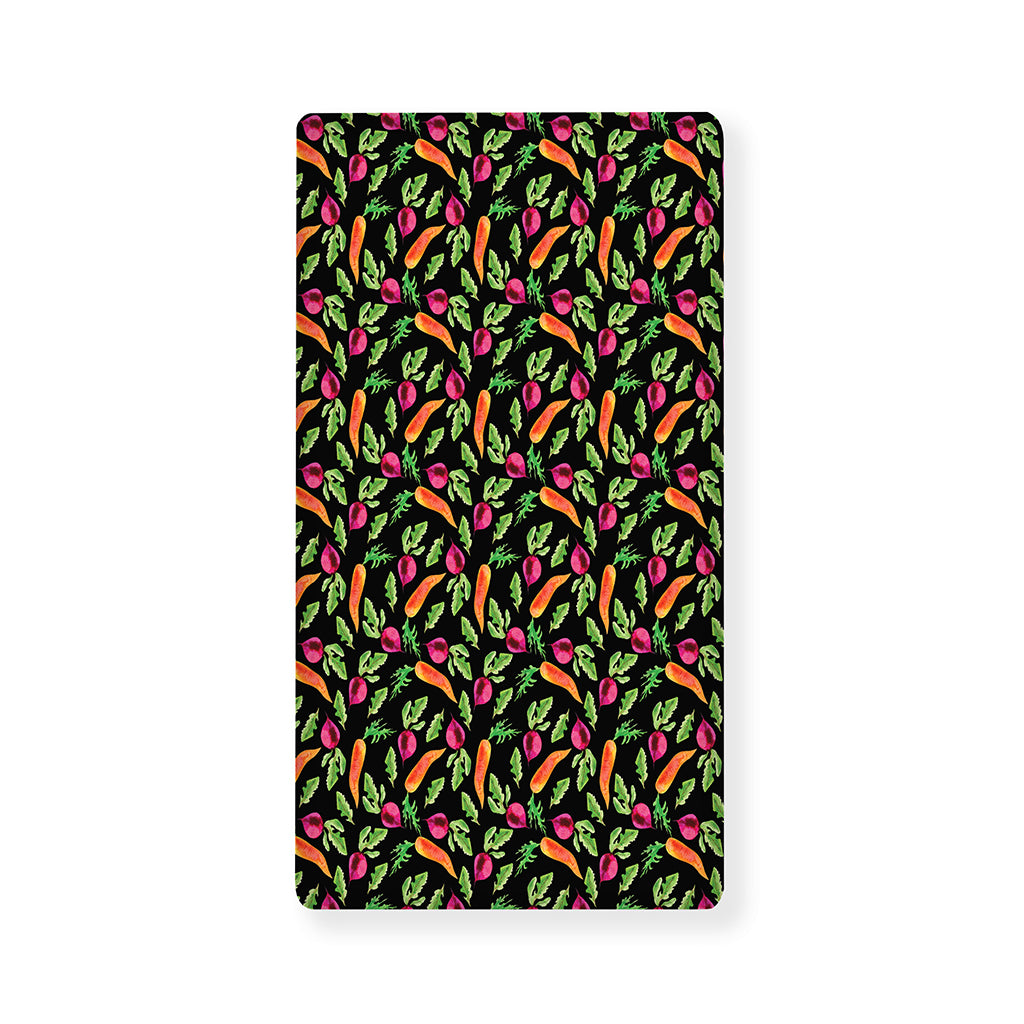 Watercolor Carrot And Radish Print Baby Crib Sheet