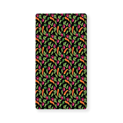 Watercolor Carrot And Radish Print Baby Crib Sheet