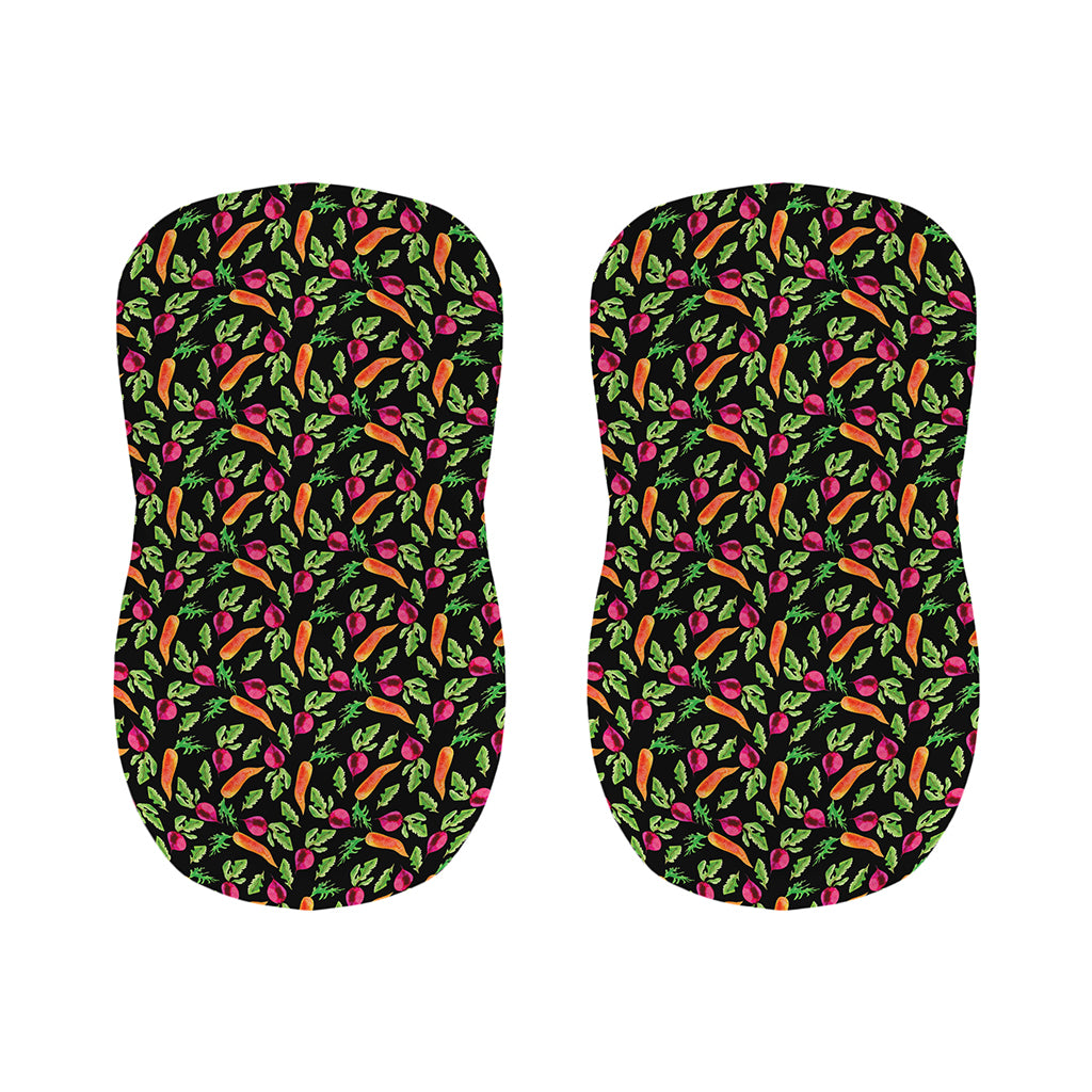 Watercolor Carrot And Radish Print Bar Stool Covers