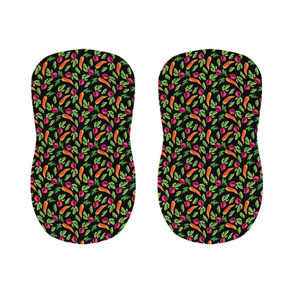 Watercolor Carrot And Radish Print Bar Stool Covers