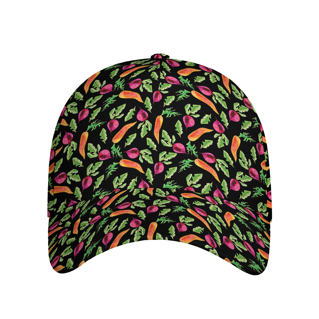 Watercolor Carrot And Radish Print Baseball Cap