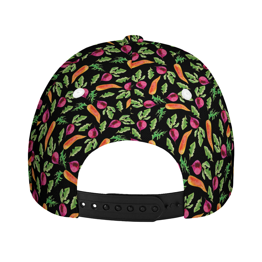Watercolor Carrot And Radish Print Baseball Cap