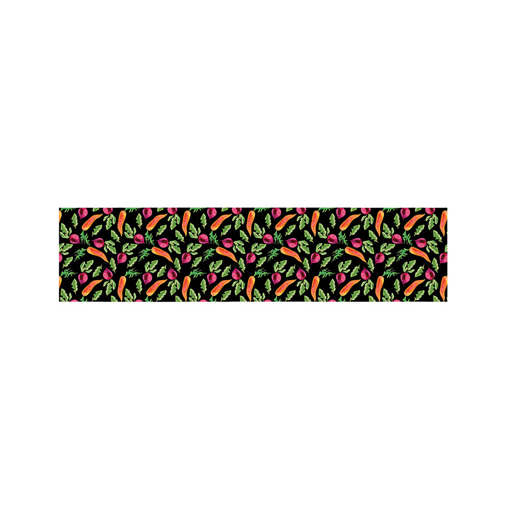 Watercolor Carrot And Radish Print Bed Runner