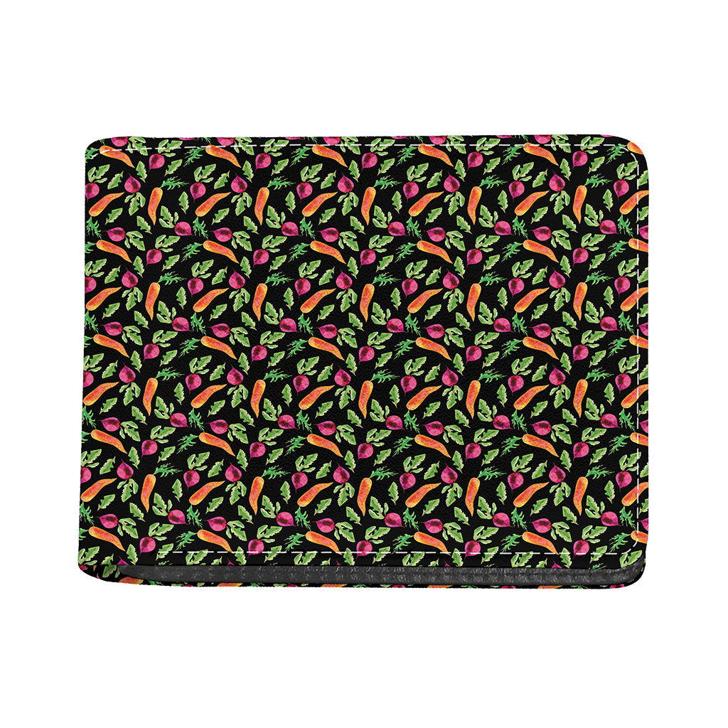 Watercolor Carrot And Radish Print Bifold Wallet