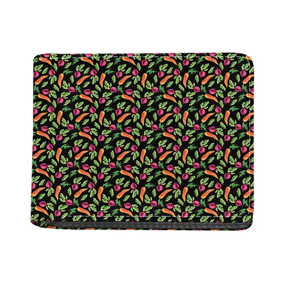 Watercolor Carrot And Radish Print Bifold Wallet