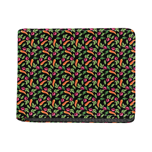 Watercolor Carrot And Radish Print Bifold Wallet
