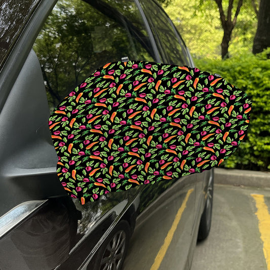 Watercolor Carrot And Radish Print Car Side Mirror Covers