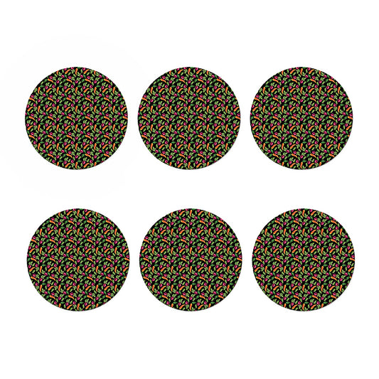 Watercolor Carrot And Radish Print Coaster Set