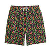 Watercolor Carrot And Radish Print Cotton Shorts