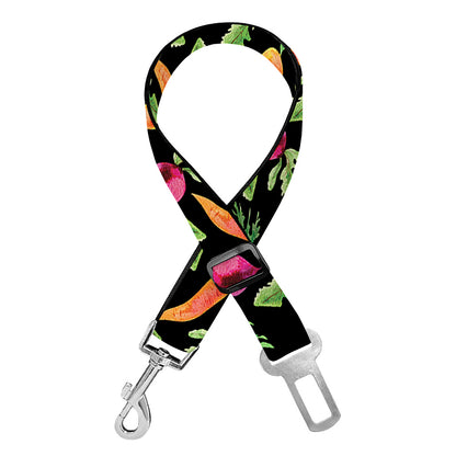 Watercolor Carrot And Radish Print Dog Seat Belt