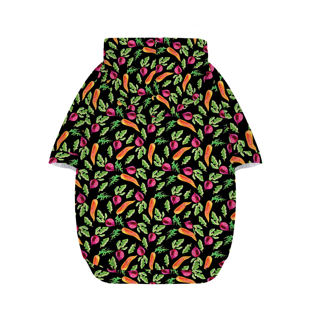 Watercolor Carrot And Radish Print Dog Zip Up Hoodie