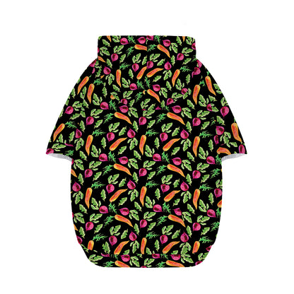 Watercolor Carrot And Radish Print Dog Zip Up Hoodie