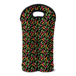 Watercolor Carrot And Radish Print Double Neoprene Wine Tote