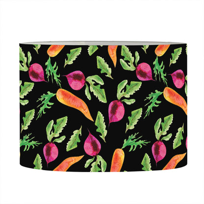 Watercolor Carrot And Radish Print Drum Lamp Shade