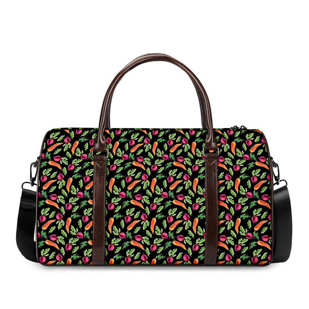 Watercolor Carrot And Radish Print Duffle Bag