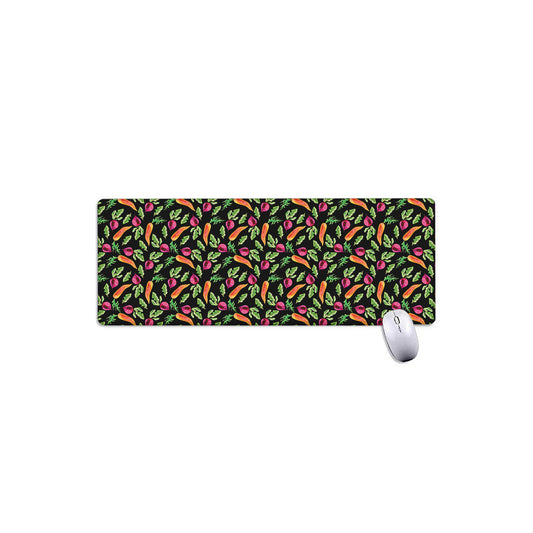 Watercolor Carrot And Radish Print Extended Mouse Pad