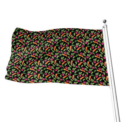 Watercolor Carrot And Radish Print Flag