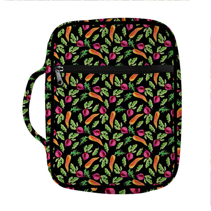 Watercolor Carrot And Radish Print Front Pocket Bible Bag