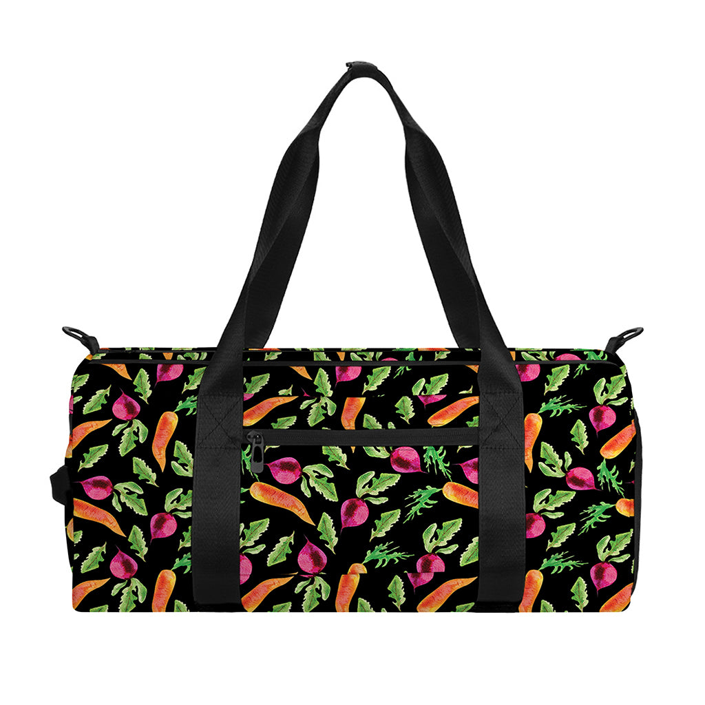 Watercolor Carrot And Radish Print Gym Bag