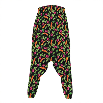 Watercolor Carrot And Radish Print Hammer Pants