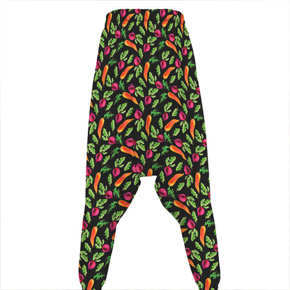 Watercolor Carrot And Radish Print Hammer Pants