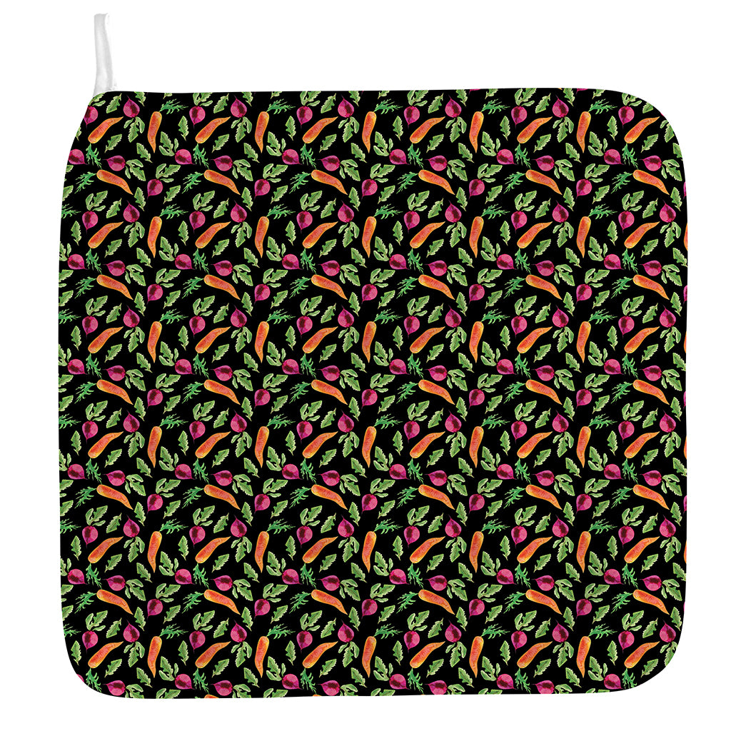 Watercolor Carrot And Radish Print Hand Towel