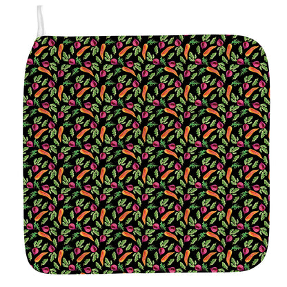 Watercolor Carrot And Radish Print Hand Towel