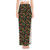 Watercolor Carrot And Radish Print High Slit Maxi Skirt