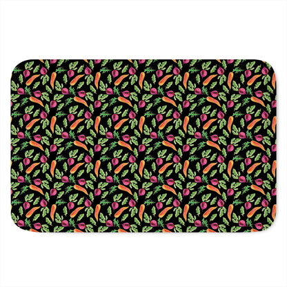 Watercolor Carrot And Radish Print Indoor Door Mat