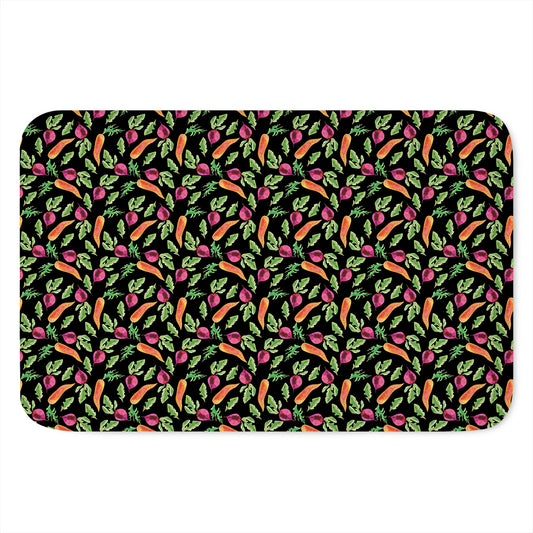 Watercolor Carrot And Radish Print Indoor Door Mat