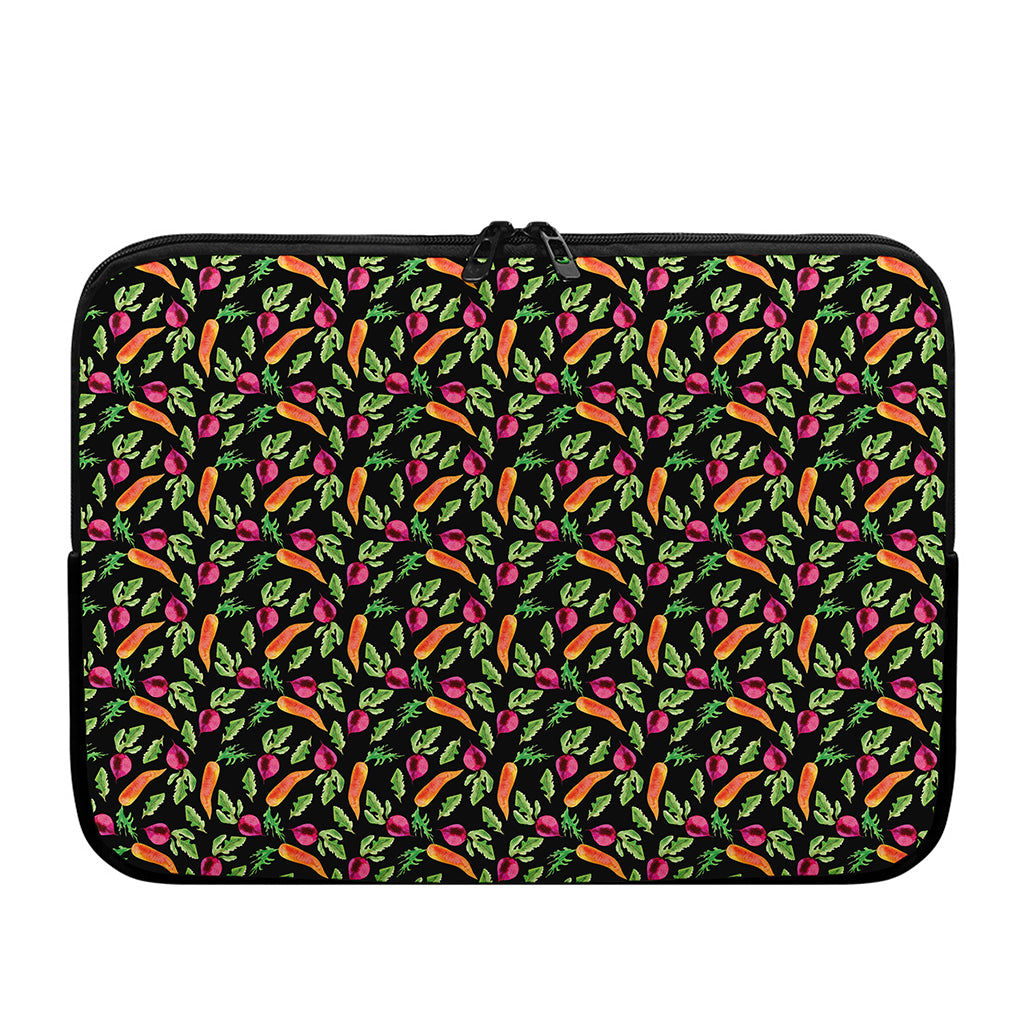 Watercolor Carrot And Radish Print Laptop Sleeve