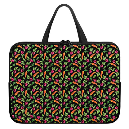 Watercolor Carrot And Radish Print Laptop Sleeve With Handle