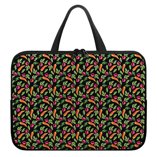 Watercolor Carrot And Radish Print Laptop Sleeve With Handle
