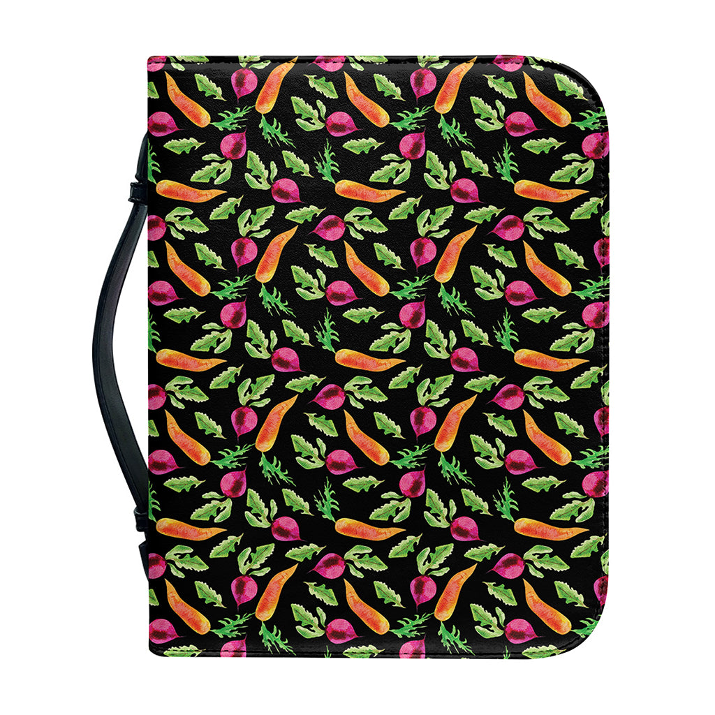 Watercolor Carrot And Radish Print Leather Bible Cover