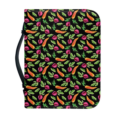 Watercolor Carrot And Radish Print Leather Bible Cover