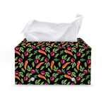 Watercolor Carrot And Radish Print Leather Tissue Box Cover