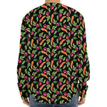 Watercolor Carrot And Radish Print Long Sleeve Baseball Jersey