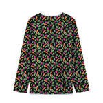 Watercolor Carrot And Radish Print Long Sleeve Short Coat