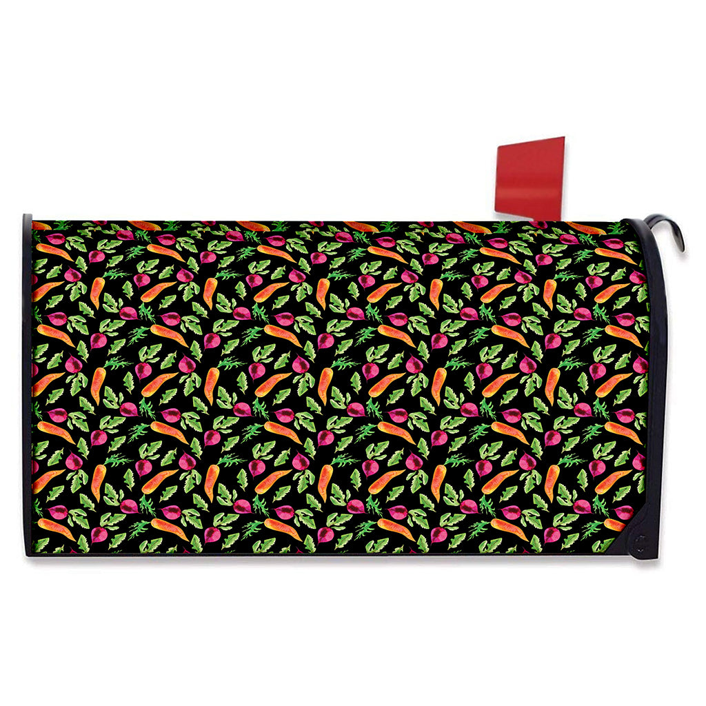 Watercolor Carrot And Radish Print Mailbox Cover