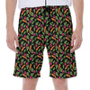 Watercolor Carrot And Radish Print Men's Beach Shorts