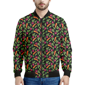 Watercolor Carrot And Radish Print Men's Bomber Jacket