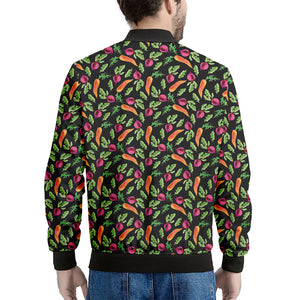 Watercolor Carrot And Radish Print Men's Bomber Jacket