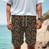 Watercolor Carrot And Radish Print Men's Cargo Shorts