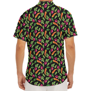 Watercolor Carrot And Radish Print Men's Deep V-Neck Shirt