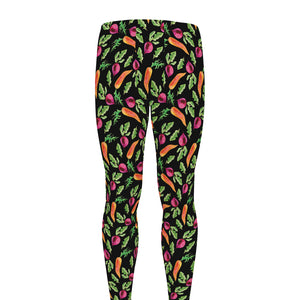 Watercolor Carrot And Radish Print Men's leggings