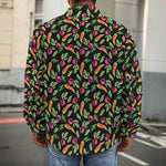 Watercolor Carrot And Radish Print Men's Shirt Jacket