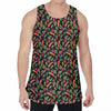 Watercolor Carrot And Radish Print Men's Velvet Tank Top