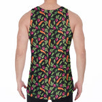 Watercolor Carrot And Radish Print Men's Velvet Tank Top